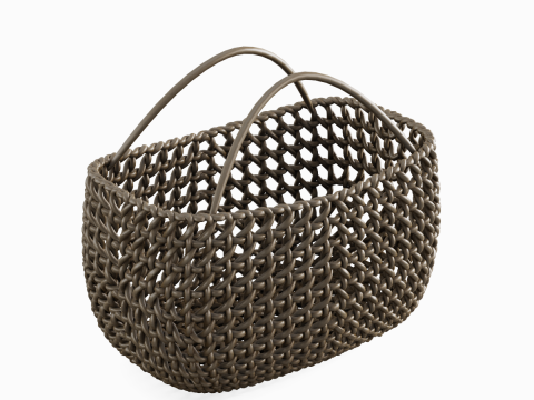 Woven Basket with Handle 03 3D Model
