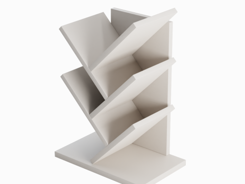 Small Bookshelf 02 3D Model