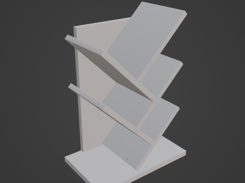 Small Bookshelf 02 3D Model