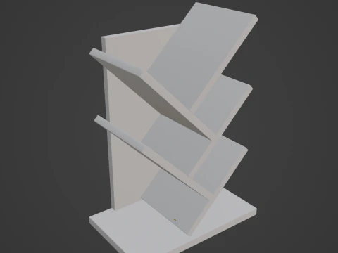 Small Bookshelf 02 3D Model
