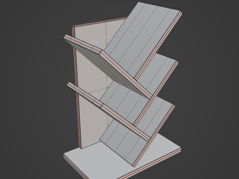 Small Bookshelf 02 3D Model