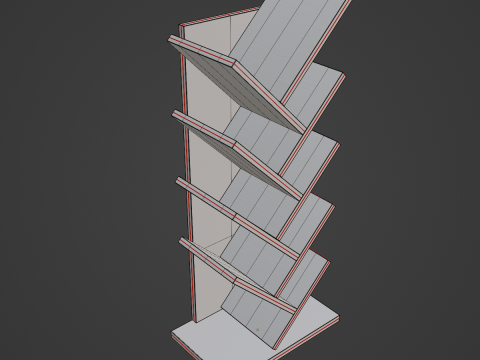Medium Bookshelf 01 3D Model
