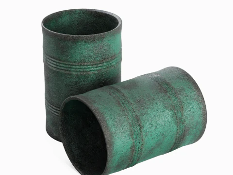 중고 강철 배럴 B 01 3D 모델