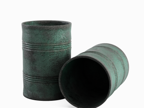 Used Steel Barrel B 01 3D Model