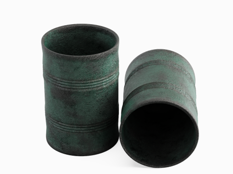 Used Steel Barrel B 01 3D Model