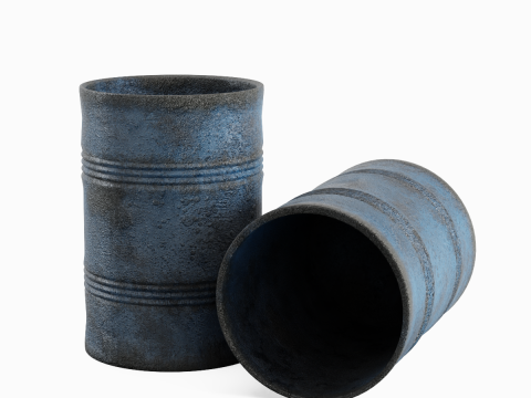 Used Steel Barrel B 02 3D 모델