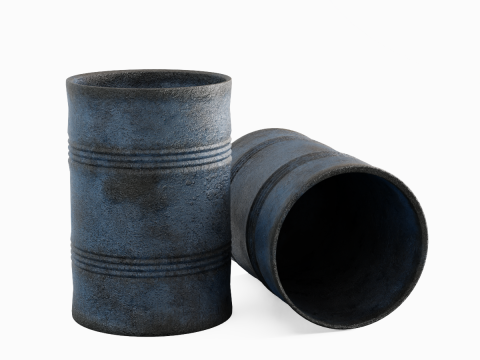 Used Steel Barrel B 02 3D 모델
