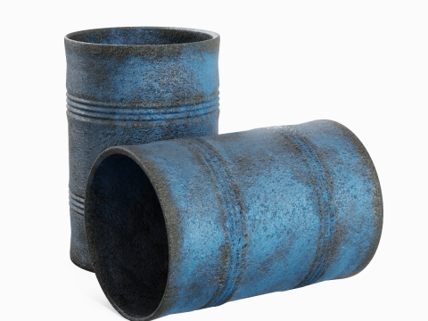 Used Steel Barrel B 02 3D 모델