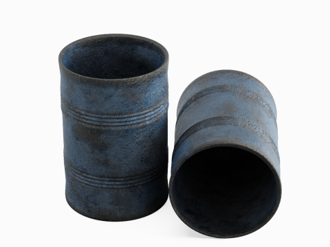 Used Steel Barrel B 02 3D 모델