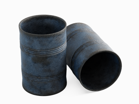 Used Steel Barrel B 02 3D 모델