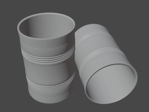 Barril de a&ccedil;o usado B 02 Modelo 3D