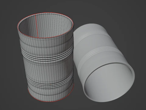 Barril de a&ccedil;o usado B 02 Modelo 3D