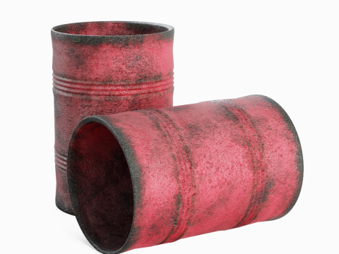 Used Steel Barrel B 03 Modello 3D