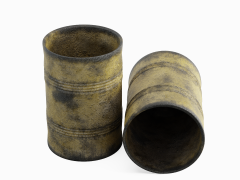 Used Steel Barrel B 04 3D 模型