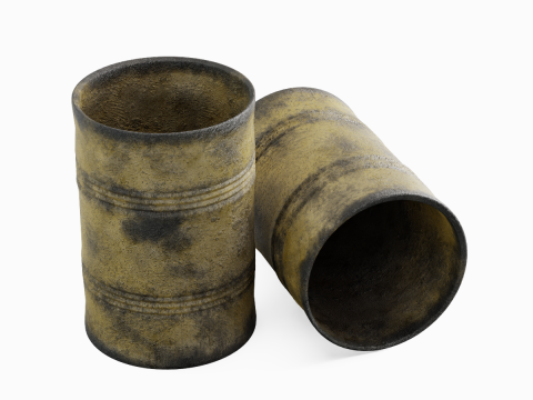 Used Steel Barrel B 04 3D 模型