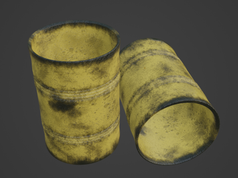 Used Steel Barrel B 04 3D 模型