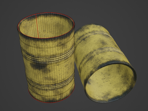 Used Steel Barrel B 04 3D 模型