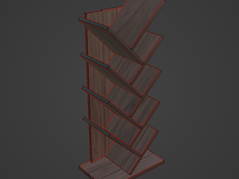 Medium Bookshelf B 01 3D Model