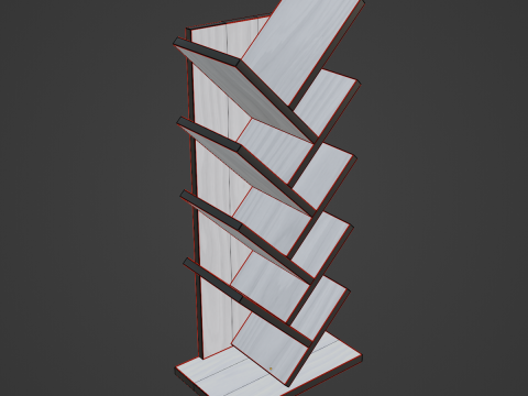 Medium Bookshelf B 02 3D Model