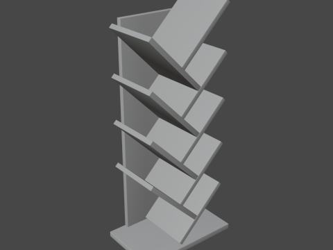 Medium Bookshelf B 02 3D Model