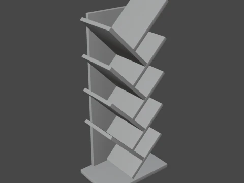 Medium Bookshelf B 02 3D Model