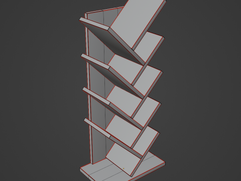 Medium Bookshelf B 02 3D Model