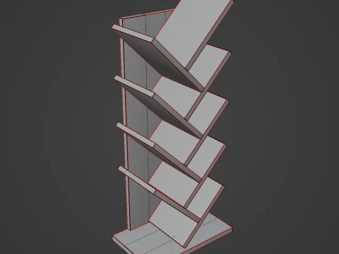 Medium Bookshelf B 03 3D Model