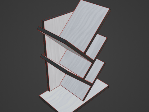 Small Bookshelf B 02 Modelo 3D
