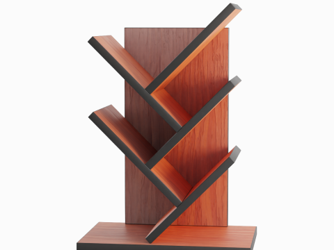 Small Bookshelf B 03 3D Model