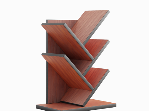 Small Bookshelf B 03 3D Model