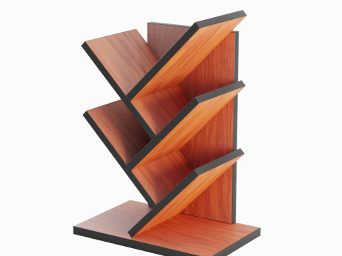 Small Bookshelf B 03 3D Model