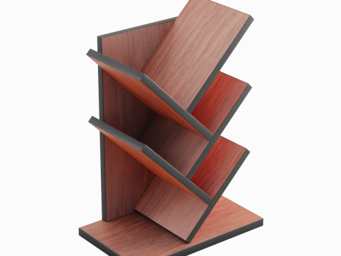 Small Bookshelf B 03 3D Model