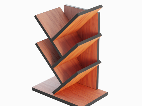 Small Bookshelf B 03 3D Model