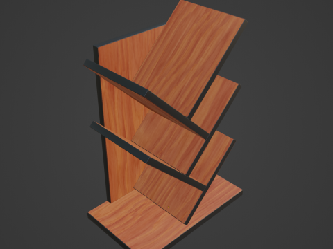 Small Bookshelf B 03 3D Model