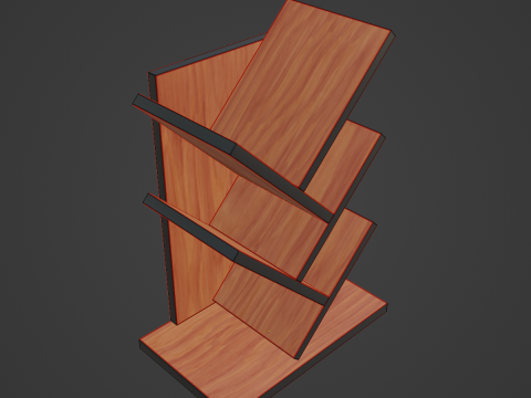 Small Bookshelf B 03 3D Model