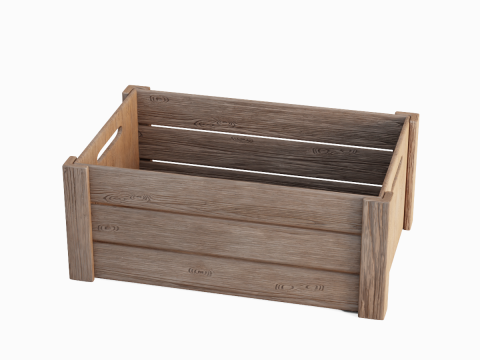 Wooden Crate B 02 3D Model
