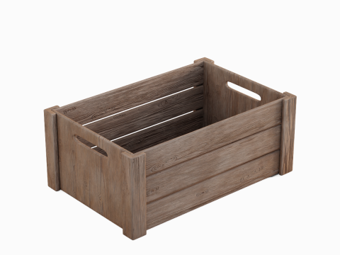 Wooden Crate B 02 3D Model