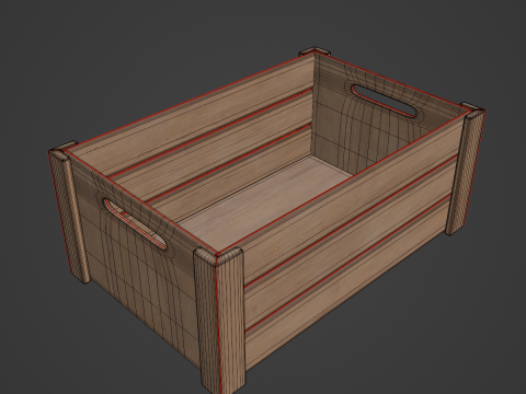 Wooden Crate B 02 3D Model