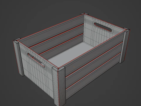 Wooden Crate B 02 3D Model