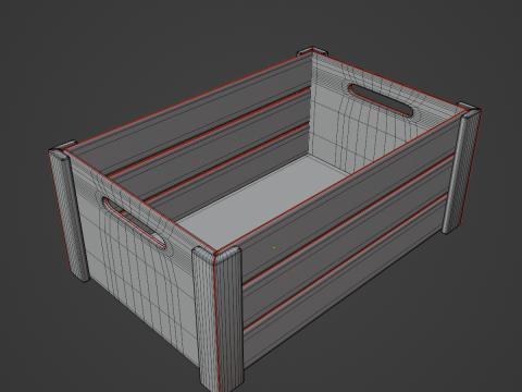 Wooden Crate B 03 3D Model