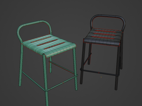 Modern Stool B 02 3D मॉडल
