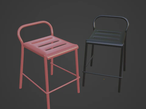 Modern Stool B 03 3D Model