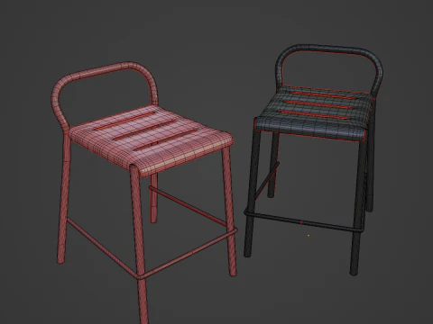 Modern Stool B 03 3D Model