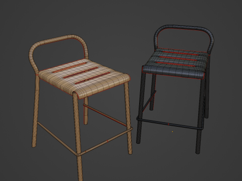 Modern Stool B 04 3D मॉडल