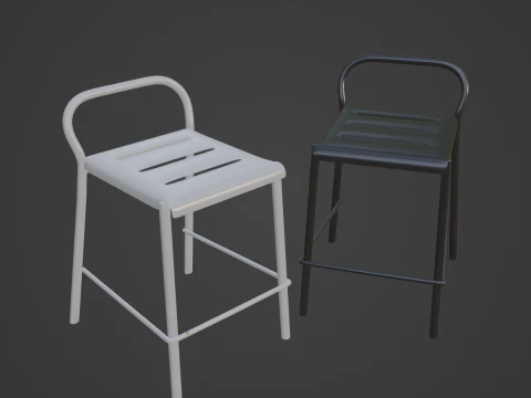 Modern Stool B 05 3D Model