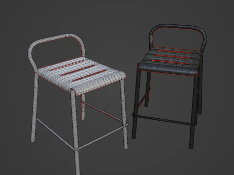 Modern Stool B 05 3D Model