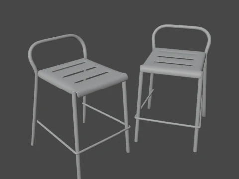 Modern Stool B 05 3D Model