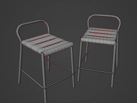 Modern Stool B 05 3D Model