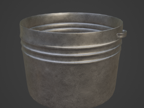 Medieval Metal Basin 01 3D Model