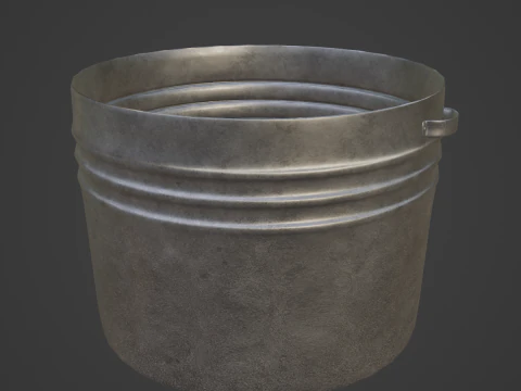 Medieval Metal Basin 01 3D Model